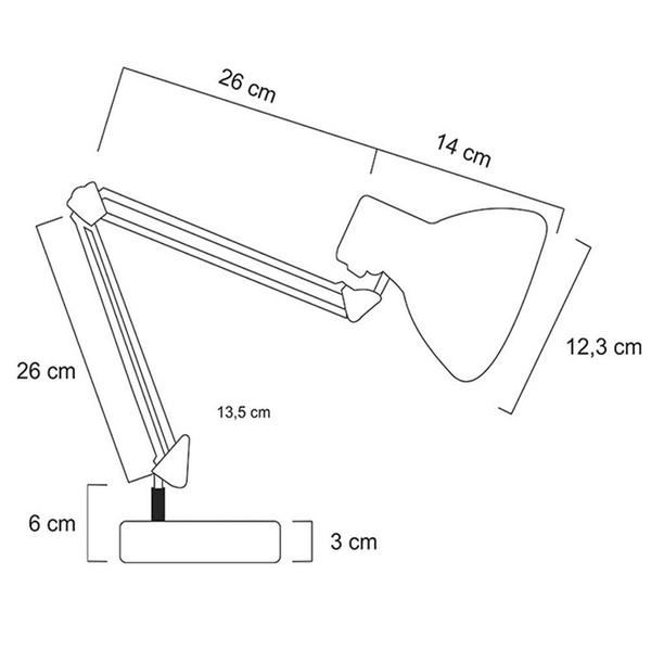 Imagem de Luminária Mesa Articulável Base Leitura Estudo Preto