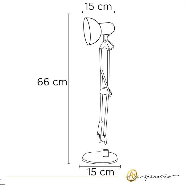 Imagem de Luminária Mesa Pixar Base E27 Articulável Com Base Branco Lm