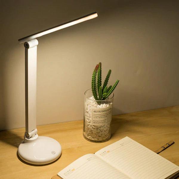 Imagem de Luminaria mesa touch screen led recarregavel aticulada abajur escritorio leitura 30 leds 3 funçoes