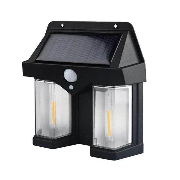 Imagem de Luminaria Moderna Arandela Led Solar Tipo Retro De Parede Externa Jardim Escadas