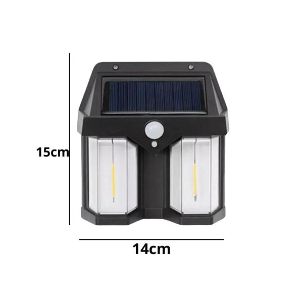 Imagem de Luminaria Moderna Arandela Led Solar Tipo Retro De Parede Externa Jardim Escadas