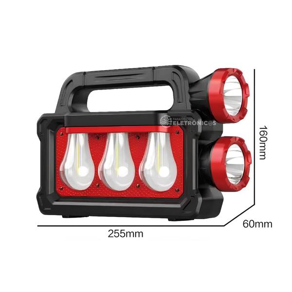 Imagem de Luminária Multifunção Solar e USB Até 12 Horas de Iluminação ONLT025