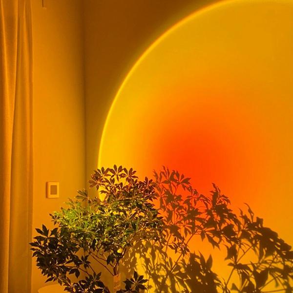 Imagem de Luminária Noturna Projetor LED Sunset Rainbow Sunset Red Sun Fotos Instagram Quarto