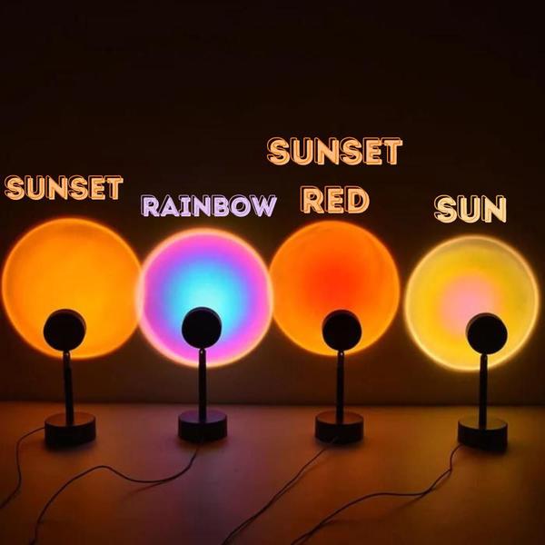 Luminária Noturna Projetor LED Sunset Rainbow Sunset Red Sun Fotos Instagram Quarto - Athlanta Imagem de Luminária Noturna Projetor LED Sunset Rainbow Sunset Red Sun Fotos Instagram Quarto
