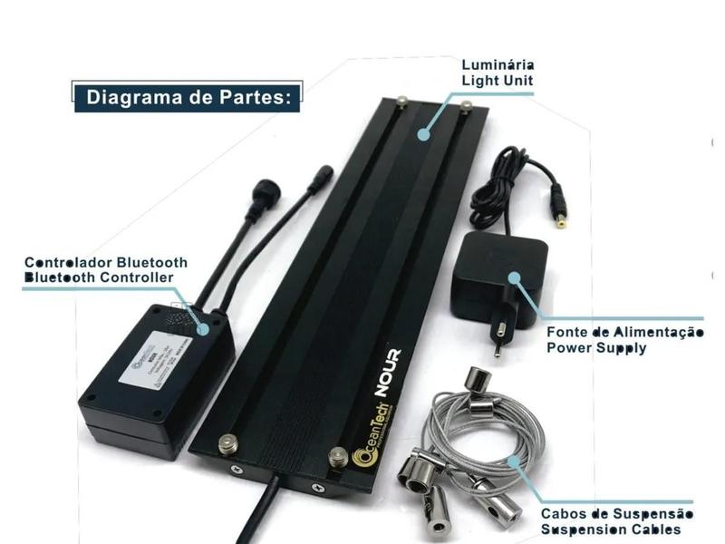 Imagem de Luminária Nour Freshwater Ocean Tech 60Cm Bluetooth Plantado