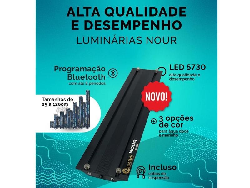 Imagem de Luminária Nour Marine Ocean Tech 50Cm Marinho Com Bluetooth