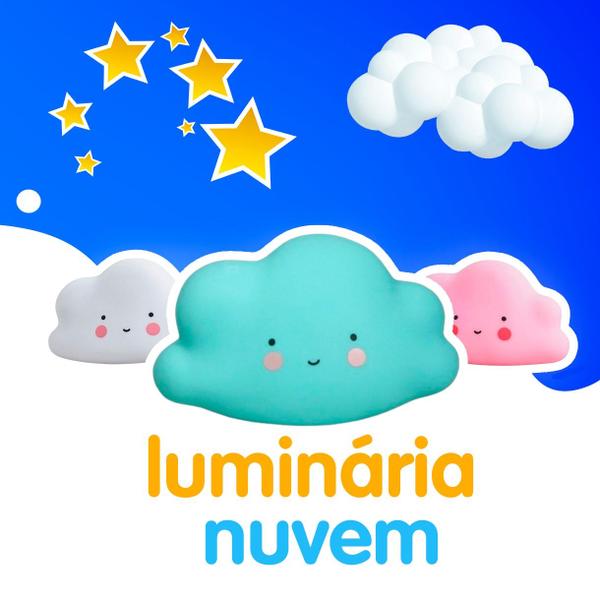 Imagem de Luminária Nuvem Abajur Mágica Luz Led Noturna Bateria Infantil