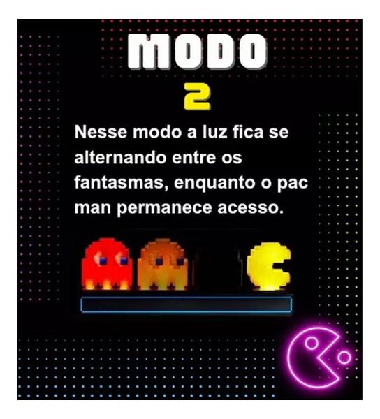 Imagem de Luminária Pac Man Led Usb Com 3 Opções De Luzes Geek