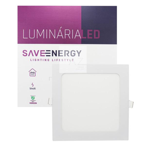 Imagem de Luminária Painel Plafon Led Embutir 17x17 12W 3000K SaveEnergy