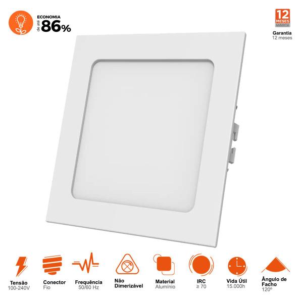 Imagem de Luminária Painel Plafon Led Embutir 24w 4000k Black+Decker