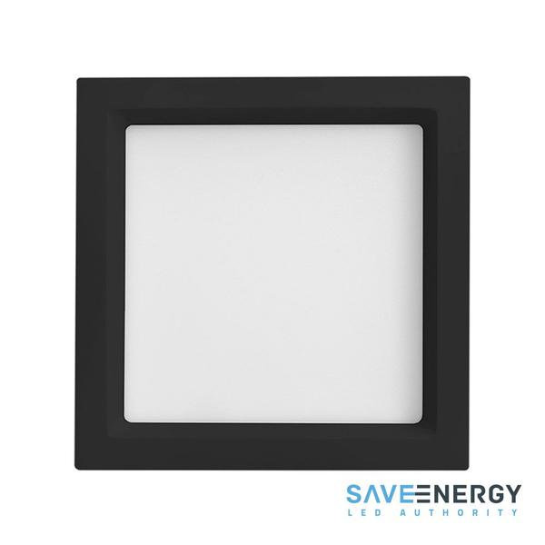 Imagem de Luminária Painel Plafon Led Embutir Recuada 17x17 12w 4000k Jet Black Save Energy