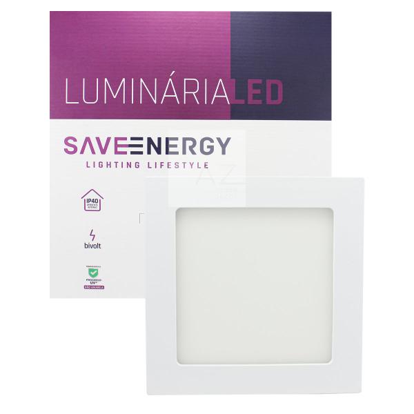 Imagem de Luminária Painel Plafon Led Sobrepor 17x17 12w 3000k SaveEnergy