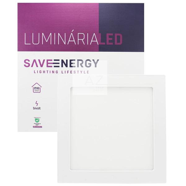 Imagem de Luminária Painel Plafon Led Sobrepor 22x22 20w 3000k SaveEnergy