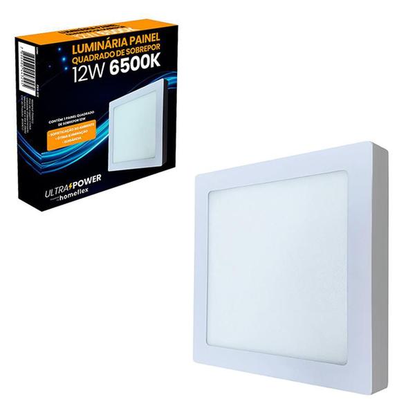 Imagem de Luminaria Painel Quadrado De Sobrepor Led 12W Branca Bivolt