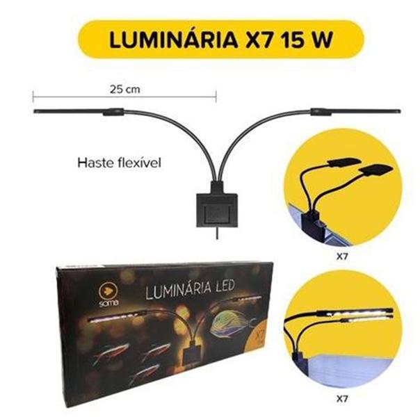 Imagem de Luminária para Aquário Soma X7 15w Led Branco e Azul