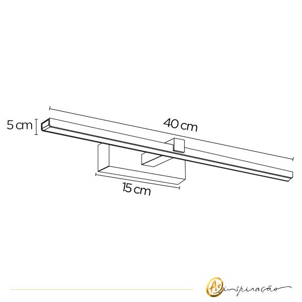 Imagem de Luminária Para Espelho Aquila Branco E Preto 3000K/4000K 8W Bivolt  HM82765HM37981HM86664