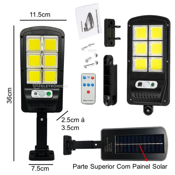 Imagem de Luminária Parede Solar 300w Bateria Grande Duração Ip66 Alta Potêcia LKY0034