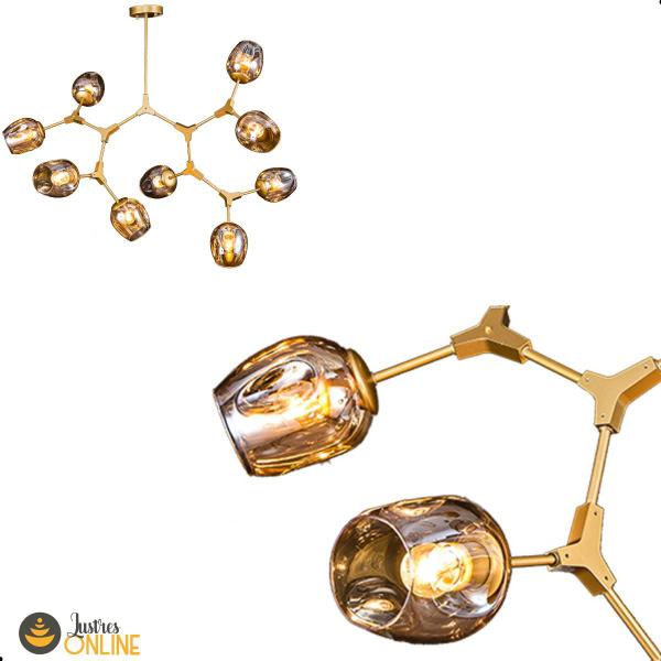 Luminária Pendente 107x98cm 40w E27 Champanhe Lumier Truque Imagem de Luminária Pendente 107x98cm 40w E27 Champanhe Lumier Truque