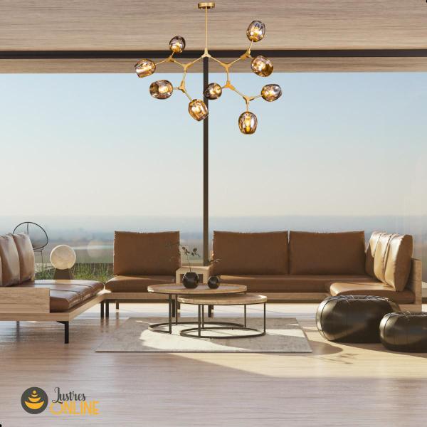 Luminária Pendente 107x98cm 40w E27 Champanhe Lumier Truque Imagem de Luminária Pendente 107x98cm 40w E27 Champanhe Lumier Truque