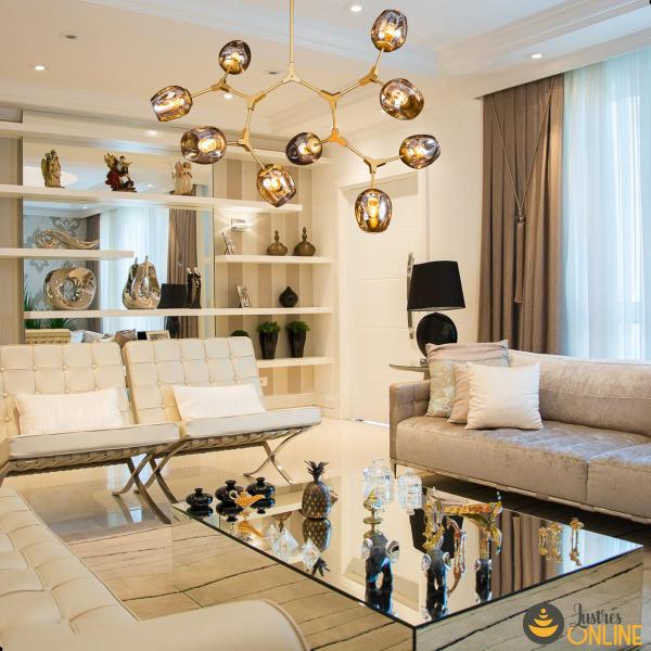 Luminária Pendente 107x98cm 40w E27 Champanhe Lumier Truque Imagem de Luminária Pendente 107x98cm 40w E27 Champanhe Lumier Truque