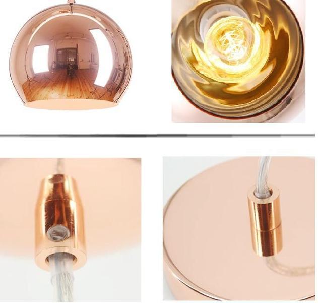 Imagem de Luminária Pendente 25Cm Globo Bola Dixon Espelhada Rose Gold