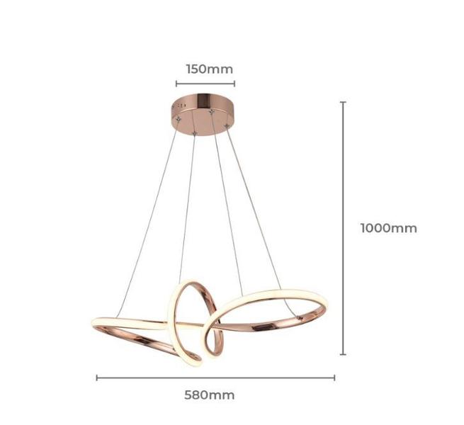 Imagem de Luminária Pendente 45W 58cm 3 Temperatuas de cor IP20 Cobre Lumier Sibéria