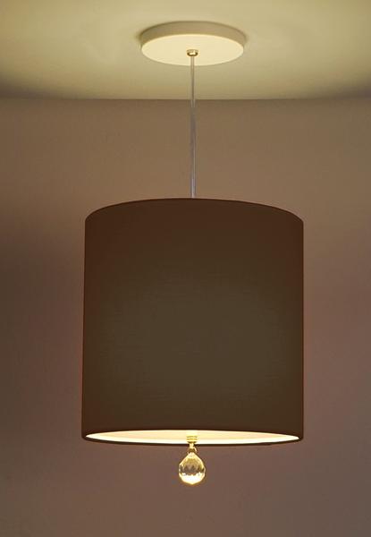 Imagem de Luminária Pendente Com Cristal Cúpula Preto 25x25 1e27