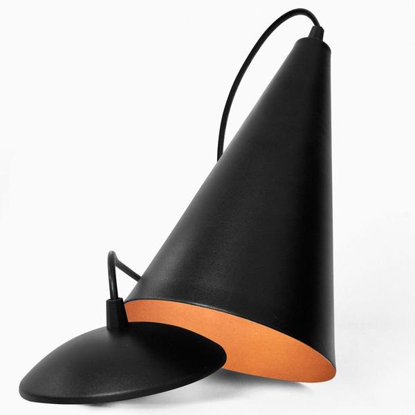 Imagem de Luminária Pendente Cone Preto Fosco / Cobre