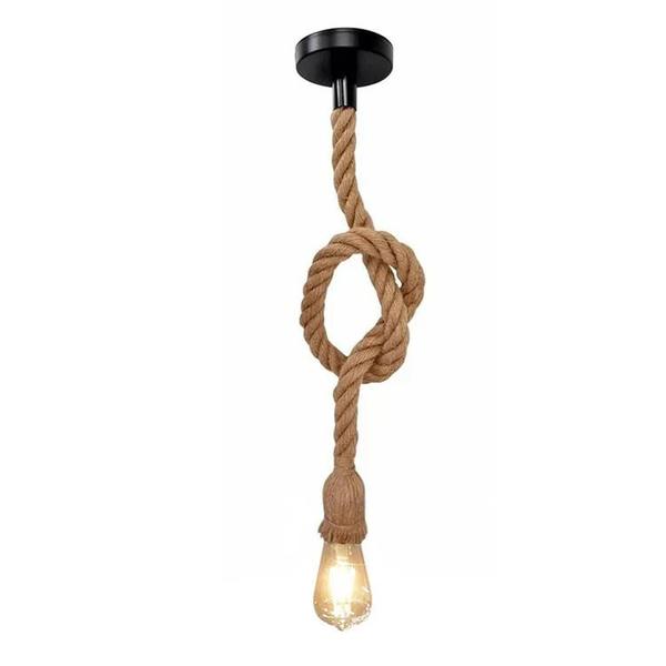 Luminária Pendente Corda com Lâmpada Retro Rústicos Designer - CTB / Similar Imagem de Luminária Pendente Corda com Lâmpada Retro Rústicos Designer