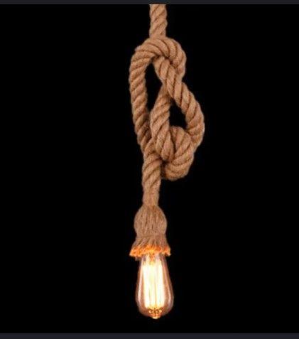 Luminária Pendente Corda com Lâmpada Retro Rústicos Designer - CTB / Similar Imagem de Luminária Pendente Corda com Lâmpada Retro Rústicos Designer