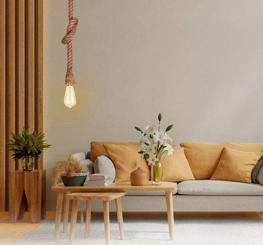Luminária Pendente Corda com Lâmpada Retro Rústicos Designer - CTB / Similar Imagem de Luminária Pendente Corda com Lâmpada Retro Rústicos Designer