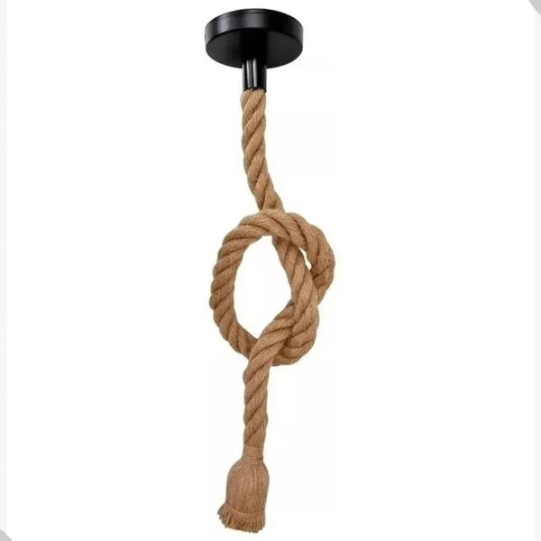 Luminária Pendente Corda com Lâmpada Retro Rústicos Designer - CTB / Similar Imagem de Luminária Pendente Corda com Lâmpada Retro Rústicos Designer