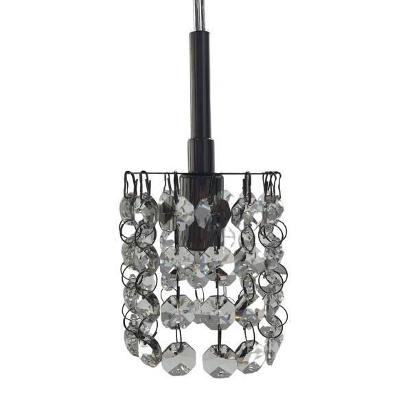 Imagem de Luminária pendente cristal Rustico Redondo Sobrepor Àrea Luz Lustre Sala Cozinha Banheiro Jantar Teto Iluminação Moderna Slim Interna Quarto Inox