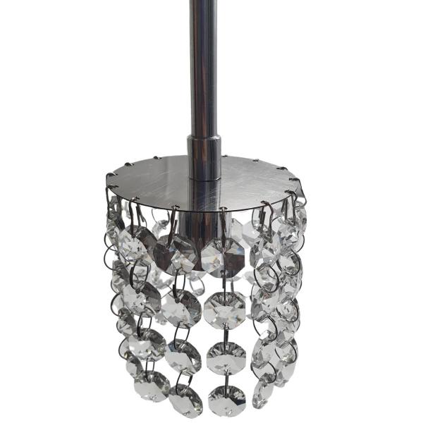 Imagem de Luminária pendente cristal Rustico Redondo Sobrepor Àrea Luz Lustre Sala Cozinha Banheiro Jantar Teto Iluminação Moderna Slim Interna Quarto Inox