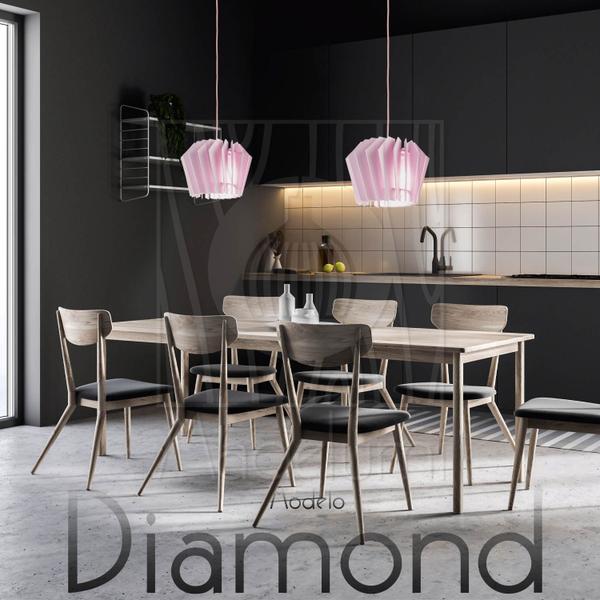 Imagem de Luminaria Pendente Diamond Madeira Soquete E27 Mesa Sala