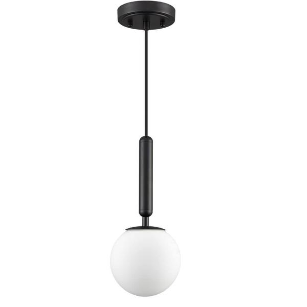 Imagem de Luminária pendente DIRYZON Midcentury Glass Globe Black Finish