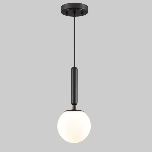 Imagem de Luminária pendente DIRYZON Midcentury Glass Globe Black Finish