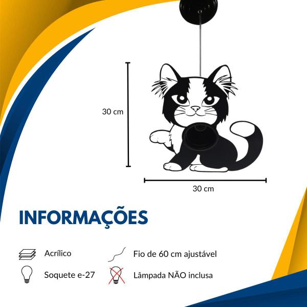 Imagem de Luminária Pendente Gato Pet Teto Quarto Menina (o) Infantil