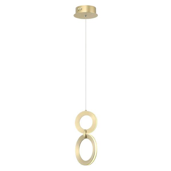 Imagem de Luminária Pendente Ginga Dourado e Branco 2X5w 3000k Bella