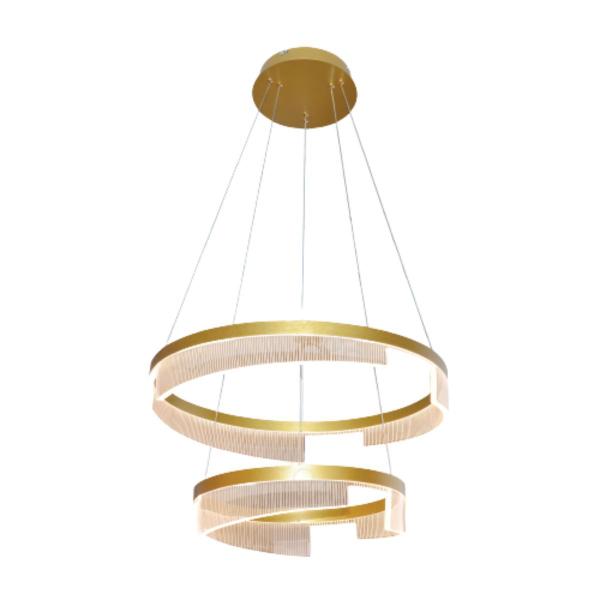 Imagem de Luminária Pendente Hoops Led 60x40Cm 62w 3000k Dourado Sindora