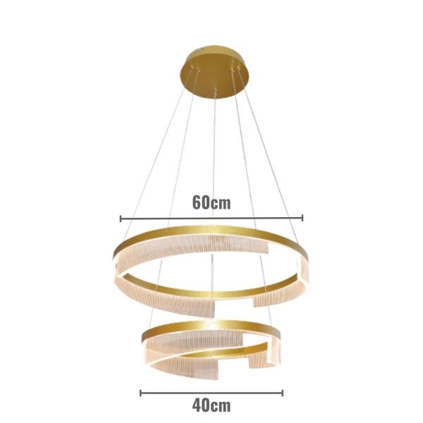 Imagem de Luminária Pendente Hoops Led 60x40Cm 62w 3000k Dourado Sindora