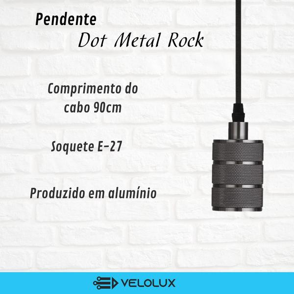 Imagem de Luminária Pendente Industrial Simples Soquete E27 Dot Metal Rock  - Taschibra