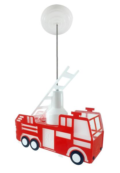 Imagem de Luminária Pendente Infantil Bombeiro Caminhão Carro Quarto