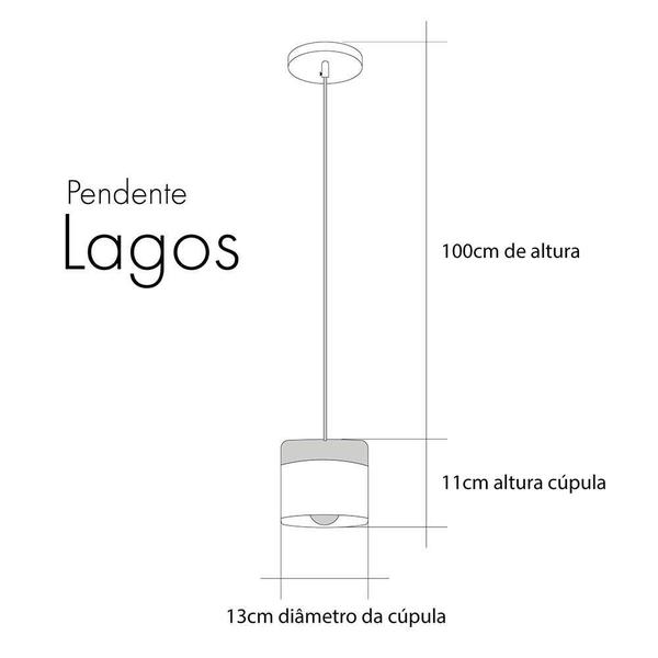 Imagem de Luminária Pendente Lagos Detalhe Madeira Cozinha Bancada E27