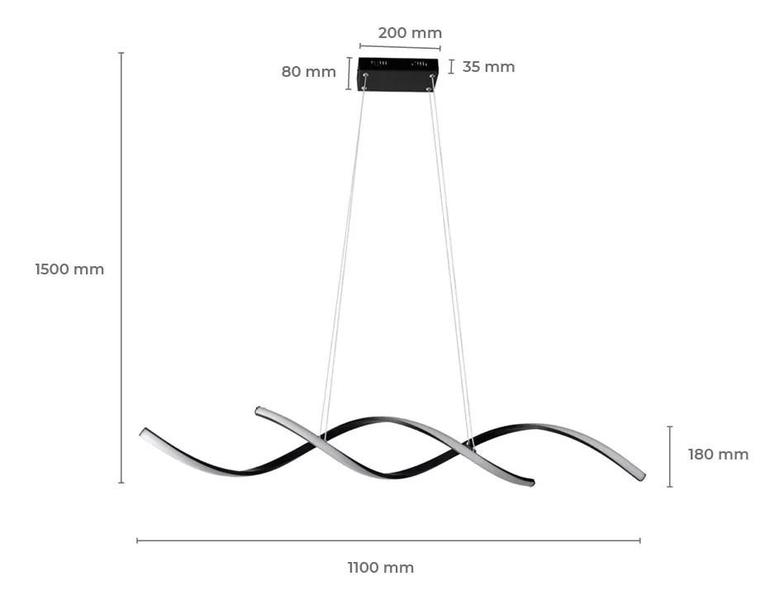 Imagem de Luminária Pendente Led Preto Espiral Dna Moderno Sala Jantar 110V/220V