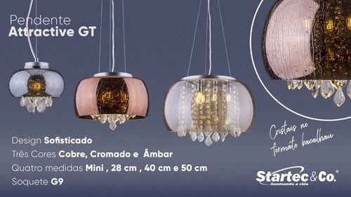 Imagem de Luminária Pendente Lustre Attractive 50cm Gt Âmbar Startec