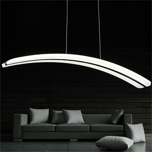 Imagem de Luminaria Pendente Lustre Led Sala Curve 1 Barra  Mg128