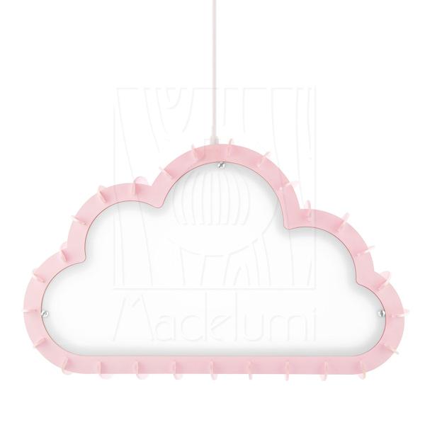 Luminária Pendente Madeira Nuvem 50cm Rosa Claro Infantil - Madelumi Imagem de Luminária Pendente Madeira Nuvem 50cm Rosa Claro Infantil