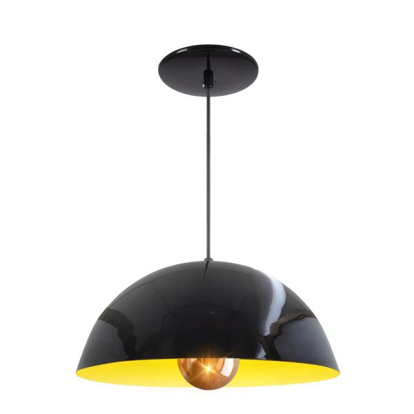 Imagem de Luminária Pendente Meia Lua 40cm Interior Amarelo Com Fiação 110/220v