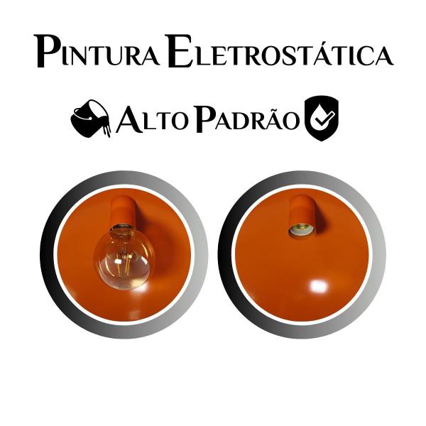 Imagem de Luminária Pendente Meia Lua 50cm Interior Laranja Com Fiação 110/220v